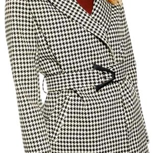 Topshop Fun Profesional Blazer size 12 Black White Houndstooth